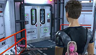 A shy emo girl in a space video game gets a creampie