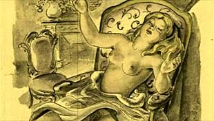 Vintage EROTIC illustration from old times.