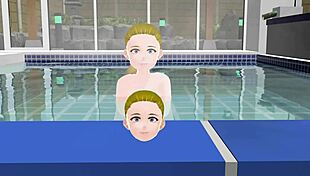 Anime woman bathing in public sento