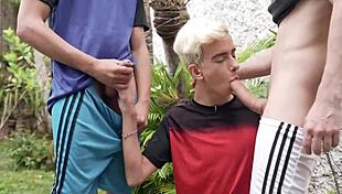 group action unfolds after the game in steamy homemade footage.