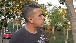 Petite teen does rough outdoor program on street for money