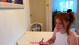 Redhead in Homemade Scene with Cumshot in Panties