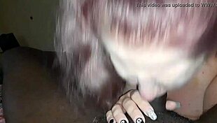 Danni sucks my big black cock next door