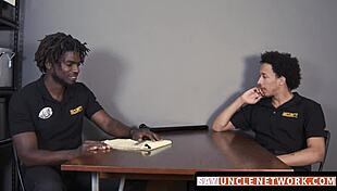 sayunclenetwork com - muscle security guy barebacks gay dude after hot bj, damn