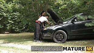 Mature4K: Texas Patti Fucks Atop Car as Husband Watches