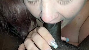 Danni sucks my big black cock next door