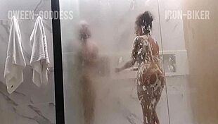 Muscular Couple's Shower Sex