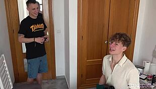 cute blond twink sucks on that huge monster cock bareback