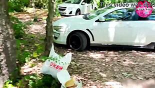 Bold Hentai Girl Masturbates Solo While Camping