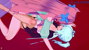 Cagliostro and chris yukine intense futanari creampie in symphogear hentai 😍