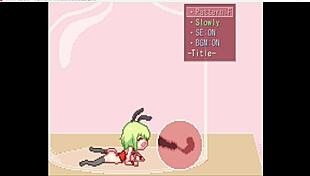 What does the bunny girl do on stage in the bottle episode two?