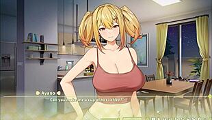 Blonde nun orgasms from rough blowjob in hentai game