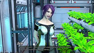 A shy emo girl in a space video game gets a creampie