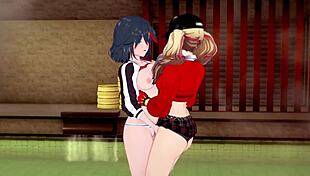 Ann Takamaki and Ryuko Matoi in lesbian 3d hentai