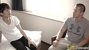 japanese teen twink giving a wild rimjob session?