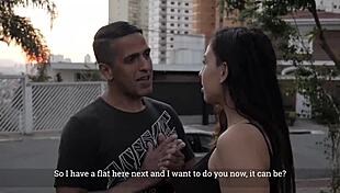 Petite teen does rough outdoor program on street for money