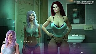 Damn! 18yo Petite Redhead in Wild Public Restroom Threesome