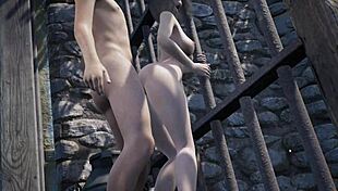 Sfântă rahat! Curva medievală Bernadette suge toate pulele gardienilor