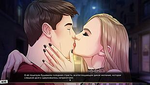 In this gameplay of Our Red String Part 24, a blonde gets wild with a big cock.