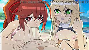 Bold Beach Episode with Wild Blazblue Hentai Action. Uncensored Outdoor 3D Cartoon Fun!