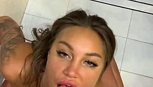 monika fox licks and sucks, getting a mouthful of piss in the shower 😏💦