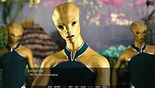 OMG, this female alien fingers herself waiting for my cock in hentai game! 😱