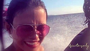 Enjoying jet ski and beach fun before proper cumshot