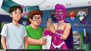 Erotic Anime Hentai Cartoon Depicts Intense Sexual Actions in Summertime Saga 156