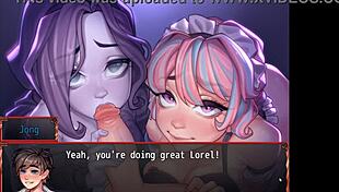 Intense Double Blowjob Contest In Harem World Hentai Ep 19: Ghost And Maid Battle With Huge Cocks!