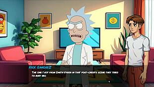 morty's sister feels intense pleasure squirting in the shower during hentai game