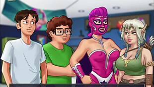 Erotic Anime Hentai Cartoon Depicts Intense Sexual Actions in Summertime Saga 156