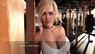 Anime hentai blonde works out at gym with big tits and ass 😏