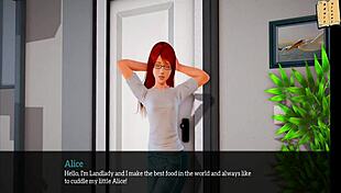 Big tits brunette and redhead in homemade anime game with huge ass