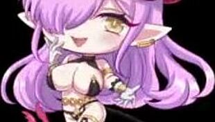 Maid cat girl serves in anime