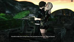 Threesome with two horny MILFs in hentai game sex scene. 🔥