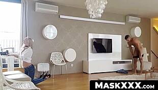 Masked guys plowing that juicy pussy hard and deep in doggystyle!