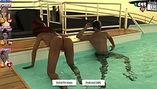 Babysitter Engages In Wild Pool Party Activities On The Luxurious Yacht With Hentai Elements