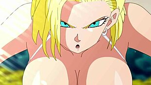 Android 18 slutty sex with trunks wet deep pussy