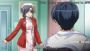nurse dominates patient in hentai ward, humiliating creampie submission