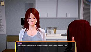 In the cartoon game My New Family, episode 336 features a redhead character in various scenes.