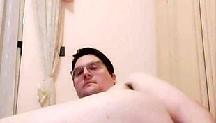 insane gay guy uses extreme inflatable plug and self-fists his fat ass