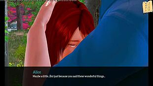 Big tits brunette and redhead in homemade anime game with huge ass