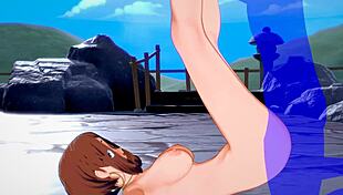 uraraka gets footjob and creampie in my hero academia hentai