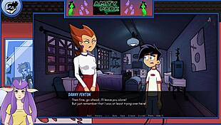 danny phantom amity park redux part 43 with redhead character in anime style.