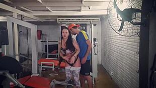 working out hard at the gym, sucking big black cock outdoor