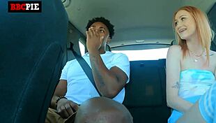 Ginger slut loses control riding big black cock in wild frenzy