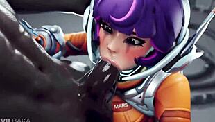 Juno and Kiriko engage in an intense battle in this anime hentai series