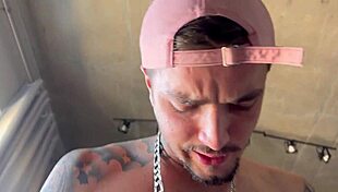 intensely fucking the tattooed asian with a monster cock, cum on ass