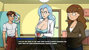 morty's sister feels intense pleasure squirting in the shower during hentai game