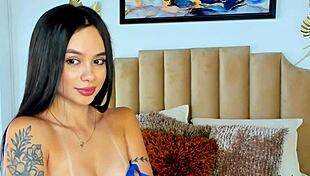 sexy teen girl shows off tan lines and cute body